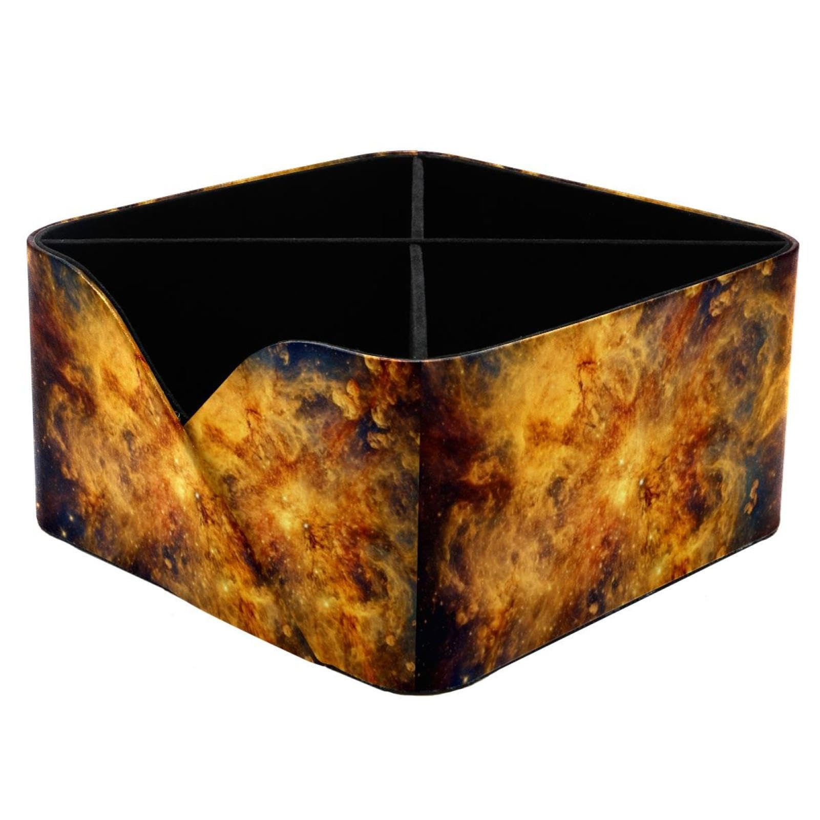 Boîte de rangement et porte-stylos galaxie jaune pour organiser la papeterie sur le bureau