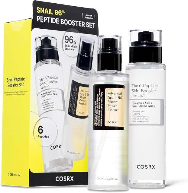 Snail Mucin 96% Peptide Booster Set, Self Care Gift Set for Women | Amazon Exclusive - Korean Skin Care, Gift Sets, Skin Care Sets for Women, Advanced Snail Mucin Serum, Peptide Serum
