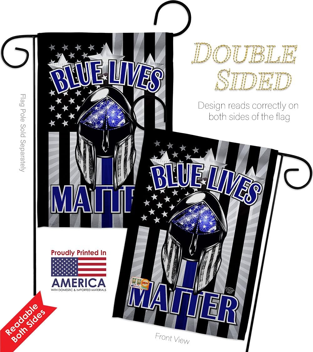 Blue Lives Matter Garden Flag 2pcs Pack Armed Forces Police Cop Law Enforcement Sheriff Officer Line Support House Decoration Banner Small Yard Gift Double-Sided, Made in USA
