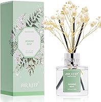 Vista 18 de Airkeep Juego de difusor de varillas – 3.38 onzas líquidas (3.4 fl oz), difusor de aroma de bambú para el hogar, incluye 8 varillas difusoras