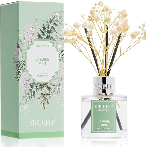 Miniatura 18 de Airkeep Juego de difusor de varillas – 3.38 onzas líquidas (3.4 fl oz), difusor de aroma de bambú para el hogar, incluye 8 varillas difusoras