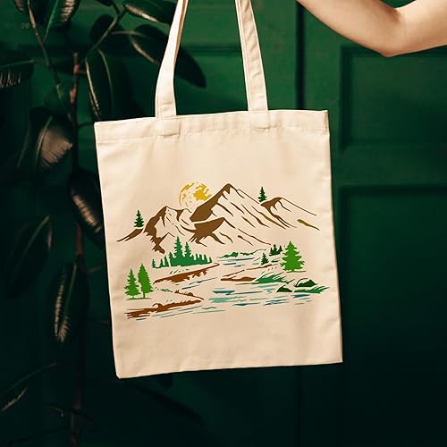 Miniatura 5 de FINGERINSPIRE Plantilla de montaña de 8.3 x 11.7 pulgadas, reutilizable, río, naturaleza, paisaje, plantilla de pintura, bricolaje, manualidades,