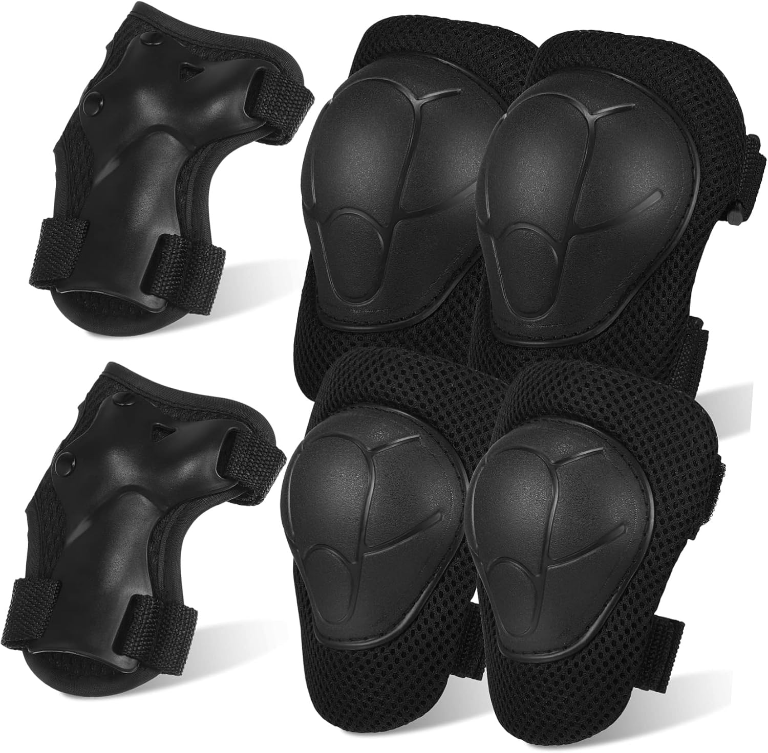 1set Skateboard Accessories Boy Girl Kneepads Elbow Wrist Guards Set Protective Gear for Boys and Girls Cycling Skating