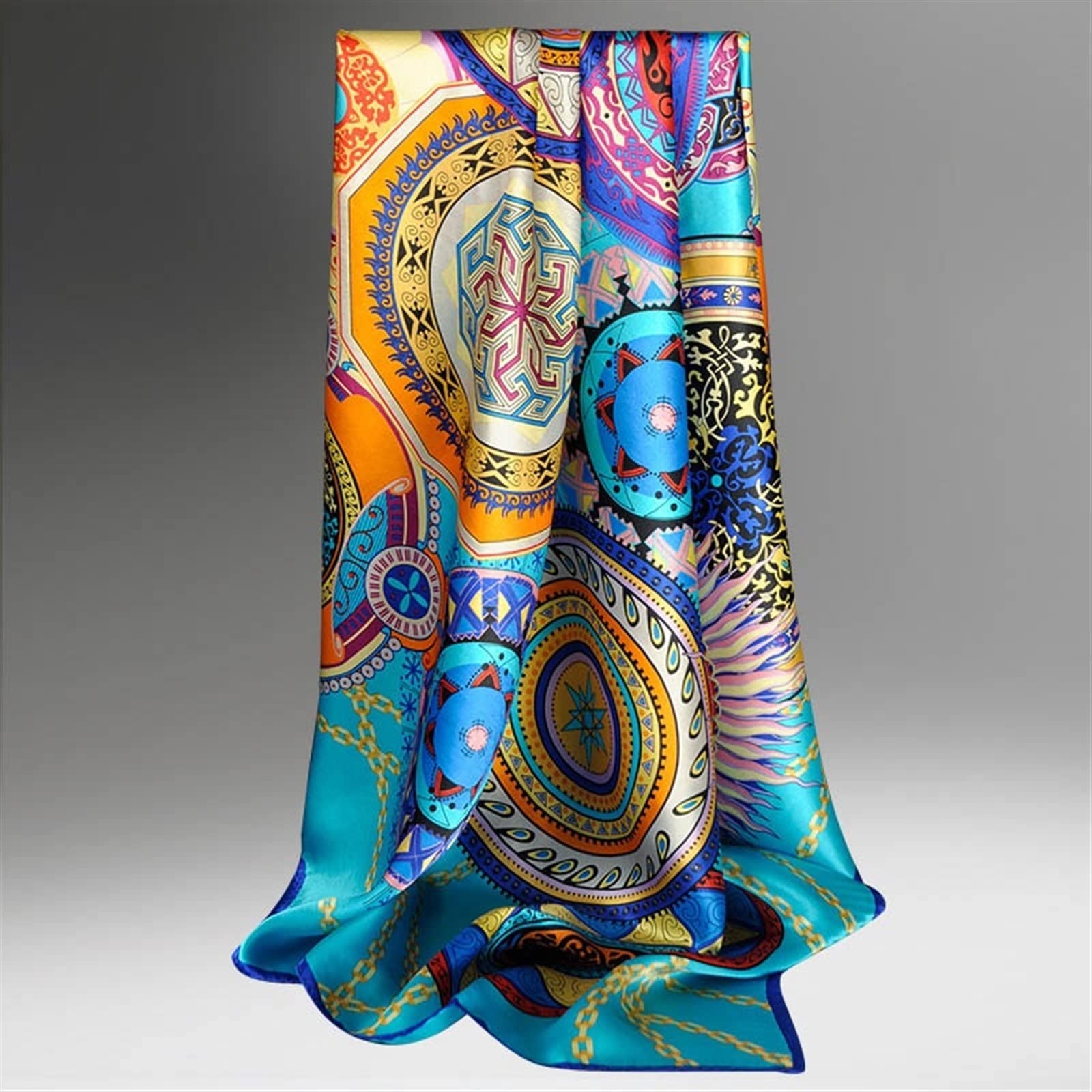 ACiyD Bufandas de Mujer Bufanda 100% Cuadrada para Mujer Bufanda Grande Turbante Estampado para Mujer Bufanda de Seda Cuadrada 90 * 90cm (Color : 3, Size : 90x90cm) (1 90x90cm)