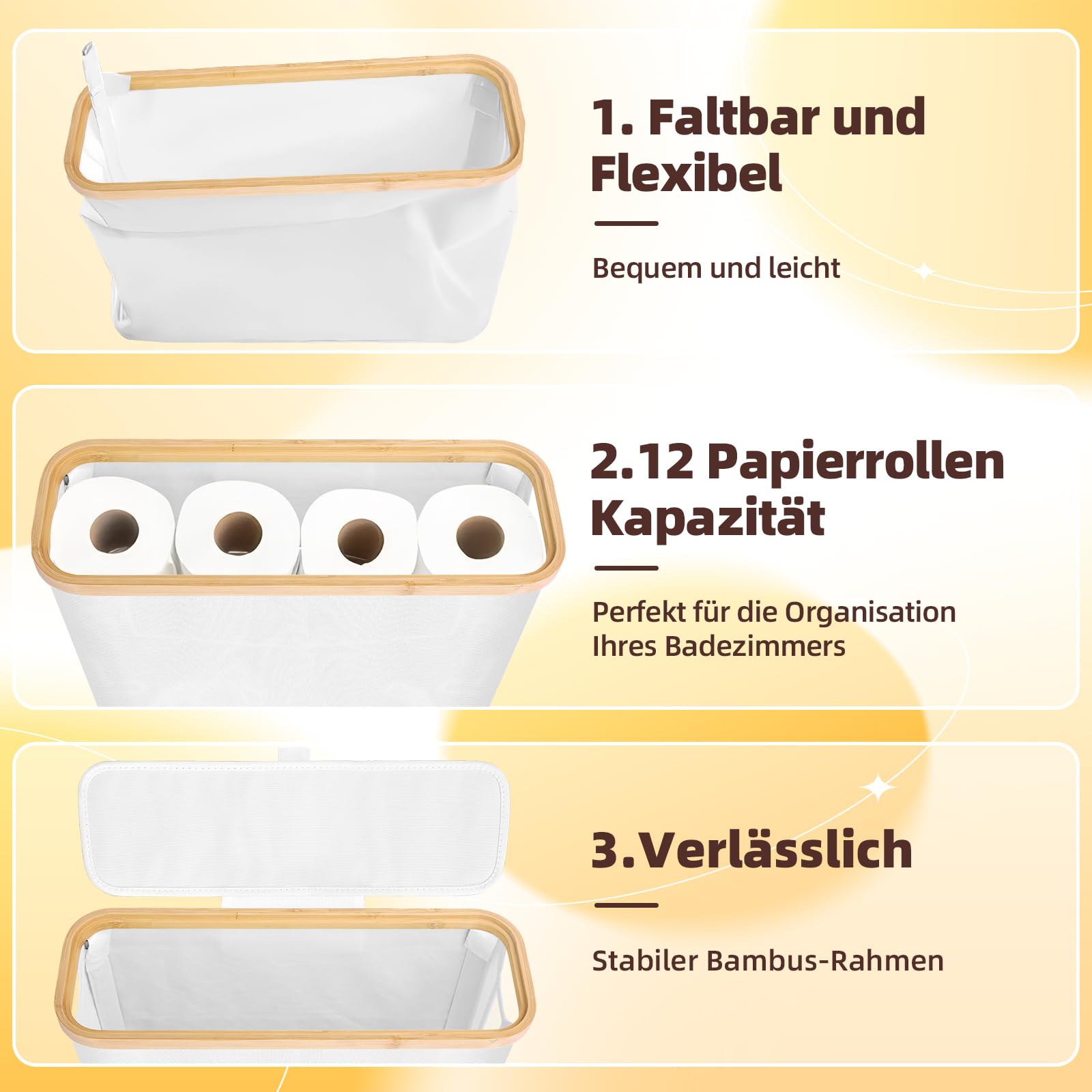 Toilettenpapier Aufbewahrung Korb mit Deckel und Griff,