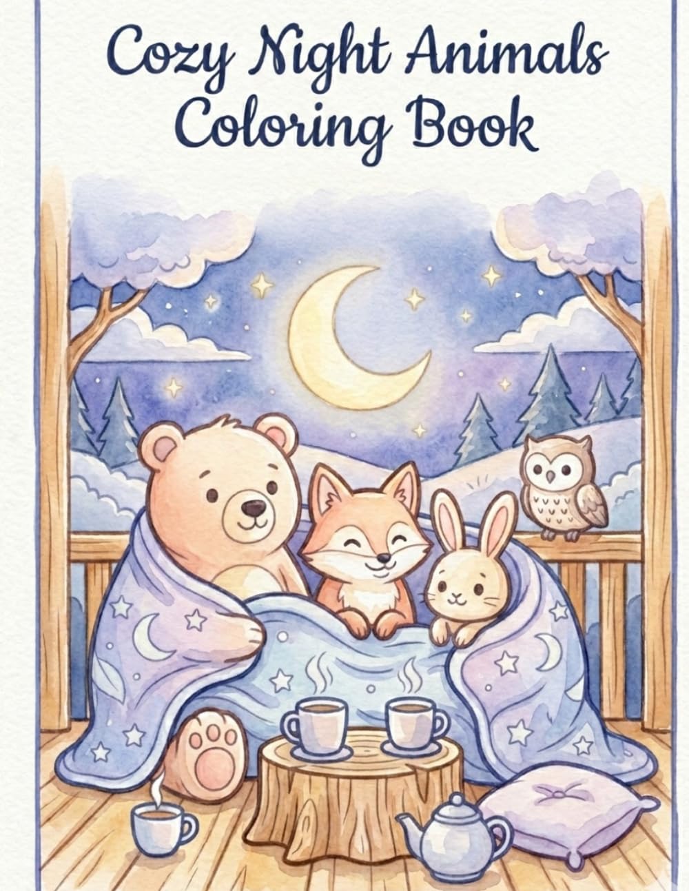 Cozy Night Animals Coloring Book