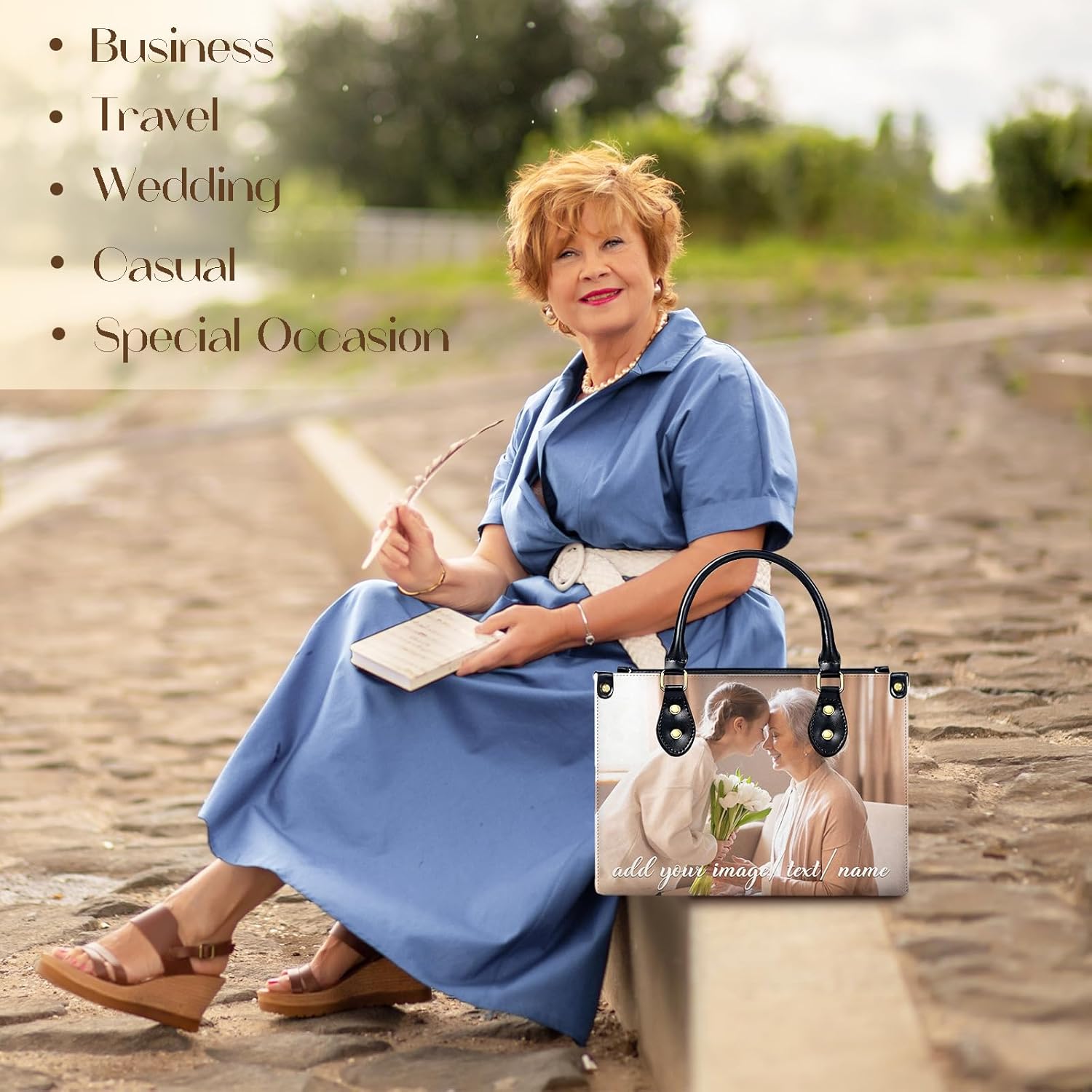 Personalized Handbag with Photo Text for Women, Custom Purse Tote Bag Gift for Her - Image 4