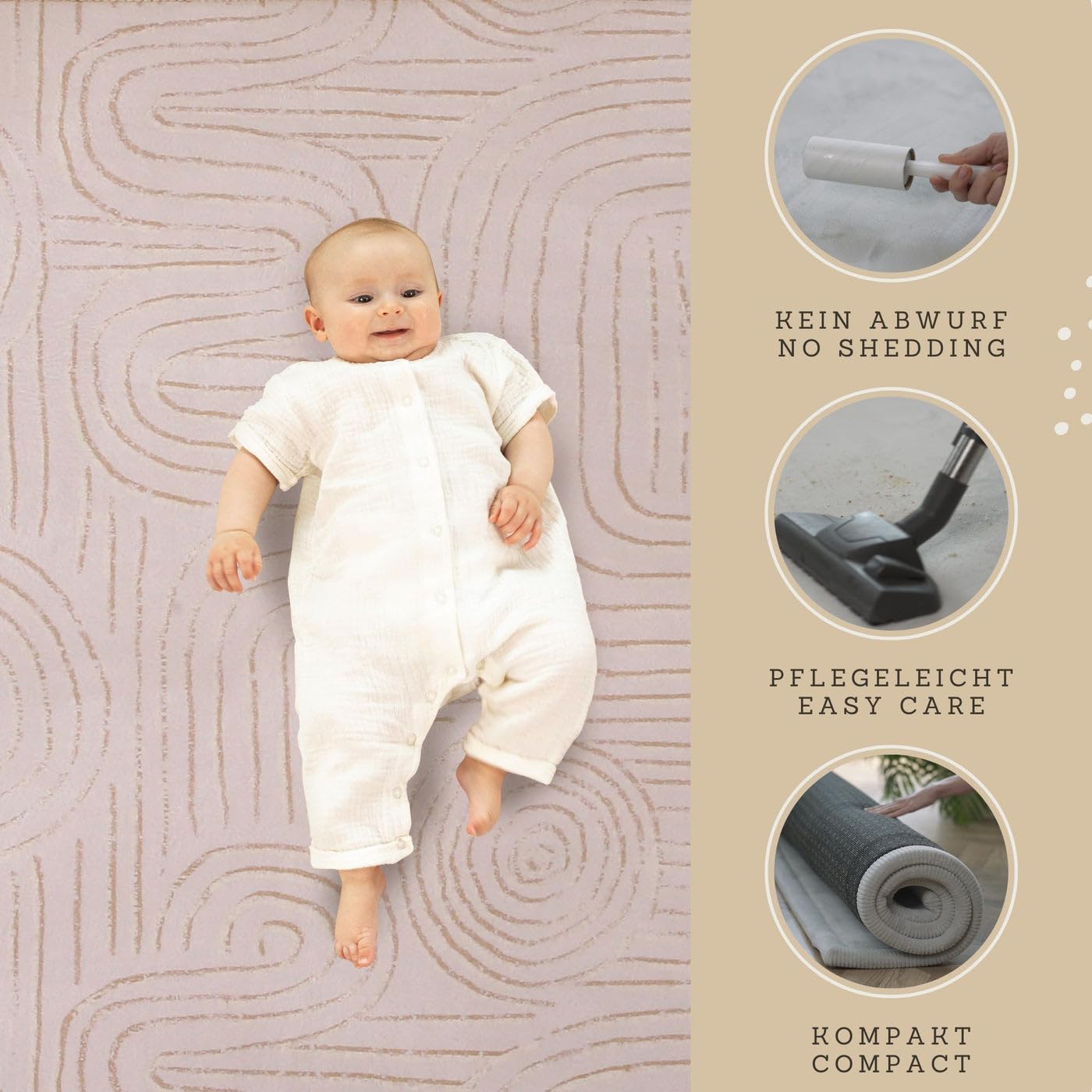 Hakuna Matte CloudSoft Baby Play Mat for Floor 60" x 80" Zen Garden – Coral Velvet Memory Foam Rug for Crawling & Cozy Play – Non-Slip, Water-Resistant, Easy-Care Tummy Time Mat, Playmat for Playpen