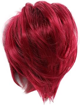 Synthetic Lace Front Wig Short Cocktail bun girl Mens Hair Removal P, One Size