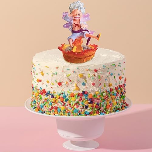 Miniatura 2 de Nica Luffy Gear 5 figuras de acción de anime de una pieza, estatua de exhibición de figuras de cumpleaños, decoración de tartas de cumpleaños,