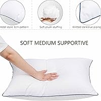 Vista 5 de Ultra Thin Flat Soft Bed Pillows Standard Size Set of 2 Pack for Sleeping, Hypoallergenic Squishy Pillow for Stomach Back Sleeper, Machine Washable