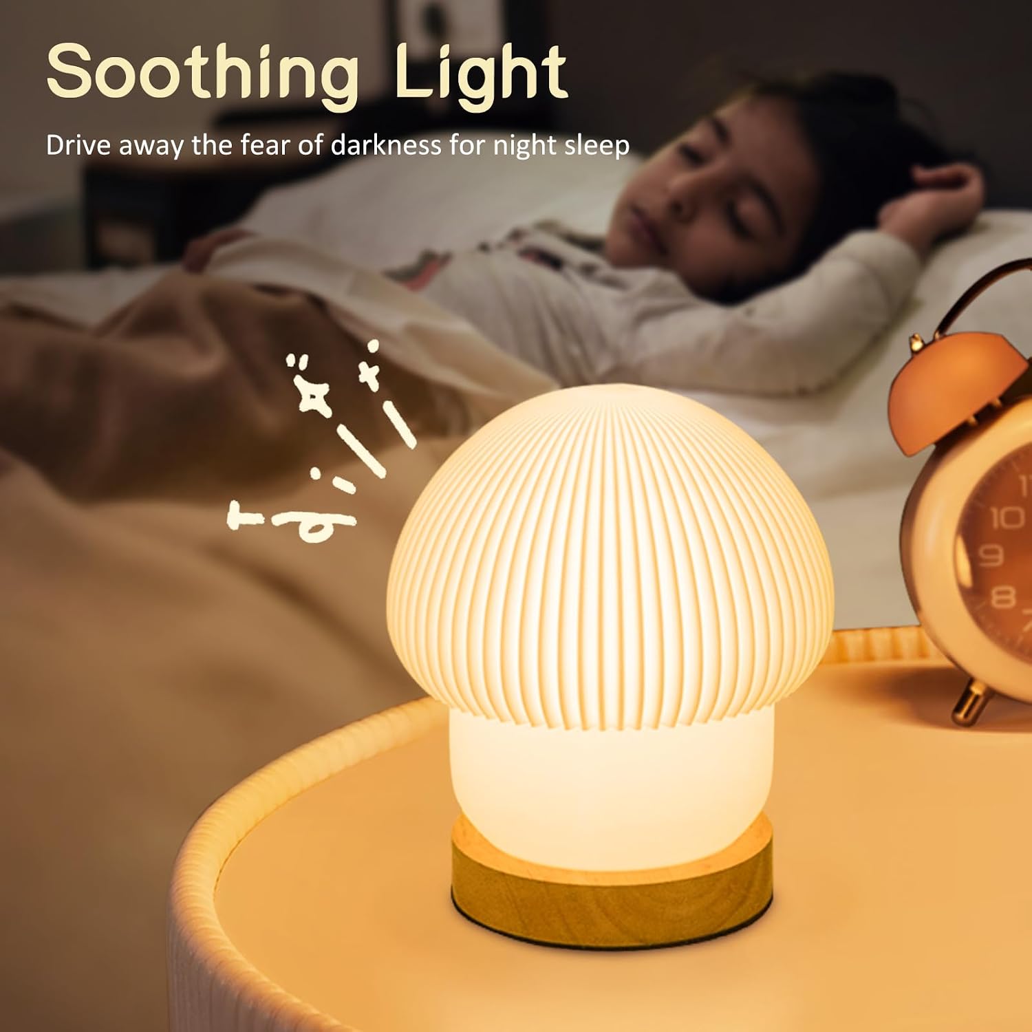 Mushroom Lamp Night Light, Elegant 3D Printed Table Lamp with LED, Remote Control Desk Lamp Perfect for Bedroom, Living Room Decor, Great Gift for Women kids, Teens (H:5.9 inches (3 Colors ))