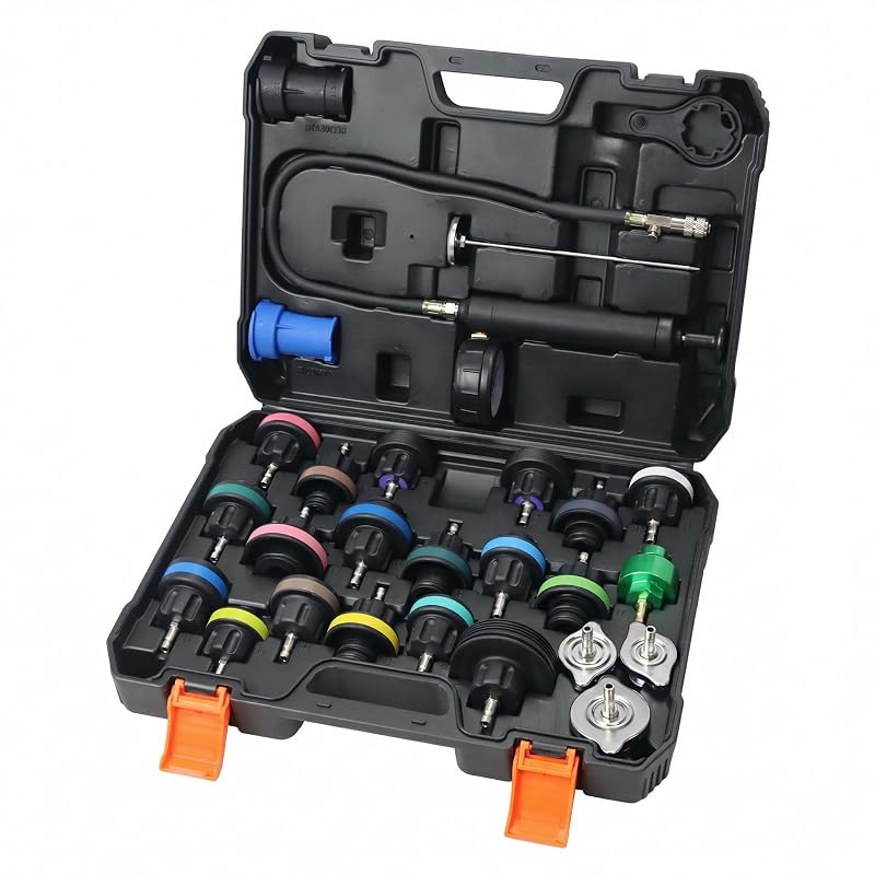 Kit Testador de Pressão do Sistema de Arrefecimento DKwoeshg com Adaptadores para Tesla e Porsche, 27 Peças
