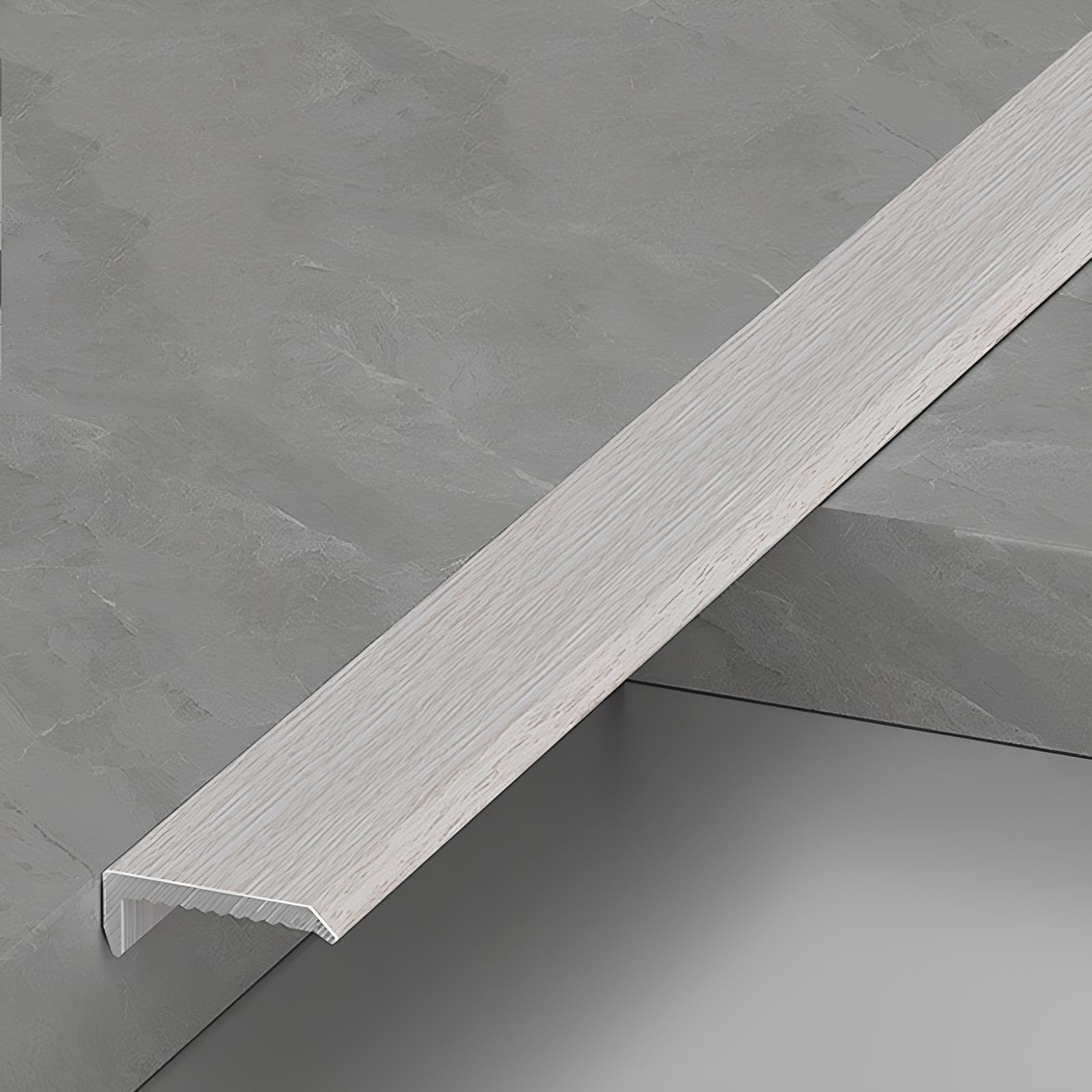 3-częściowe aluminiowe wykończenie krawędzi schodów, listwa przejściowa podłogi w kształcie litery L, metalowa osłona krawędzi stopnia, listwa progowa podłogi z płytek drewnianych(Light Gray,10x22mm)