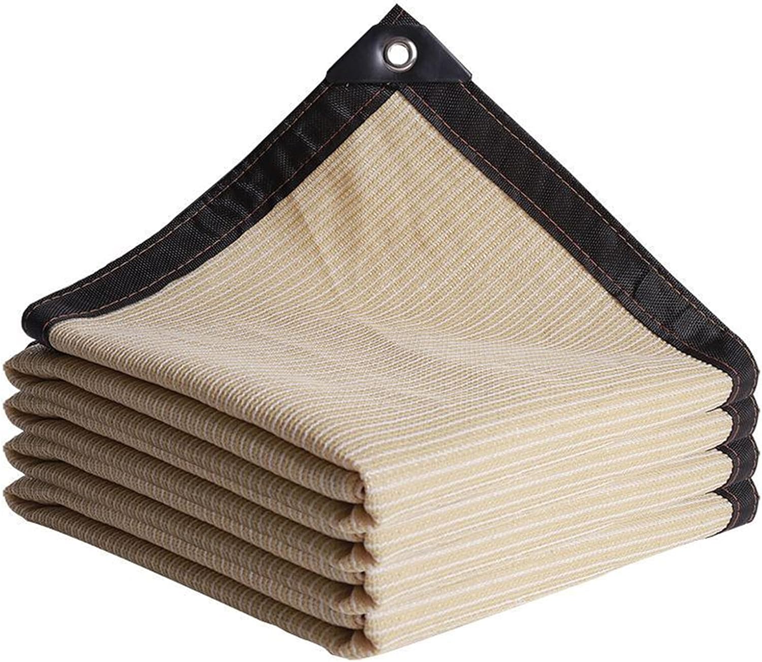 Sunblock Fabric Shade Cloth 7x10ft, 90% Sunblock Resistant Shade Mesh Tarps, Sun Shade Sail Rectangle Canopy Awning, Taped Edge with Grommets, for Patio Pergola