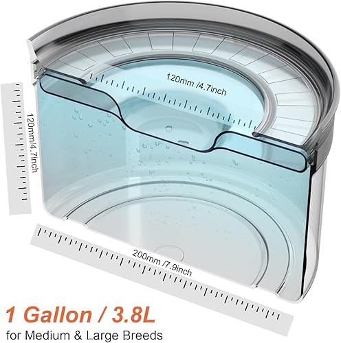 Miniatura 5 de Feedoo Cuenco de agua para perros, 1 galón128 onzas, tazón de agua antiderrames para perros, Tritan sin BPA a prueba de derrames, cuenco de agua