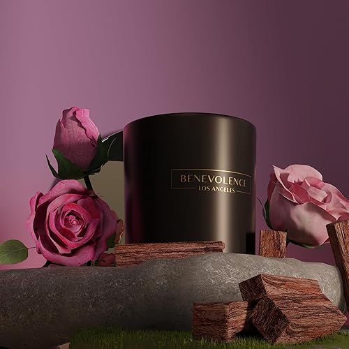 Vista 75 de Vela perfumada de rosa y sándalo para hombres y mujeres, con un fuerte aroma para el hogar, 6 onzas, 35 horas, velas de soja, velas de aromaterapia