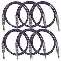 Vista 27 de Seismic Audio SASTSX-10Red-6PK 10 pies TS de 1/4 de pulgada, cable para guitarra, instrumento o parche, color rojo