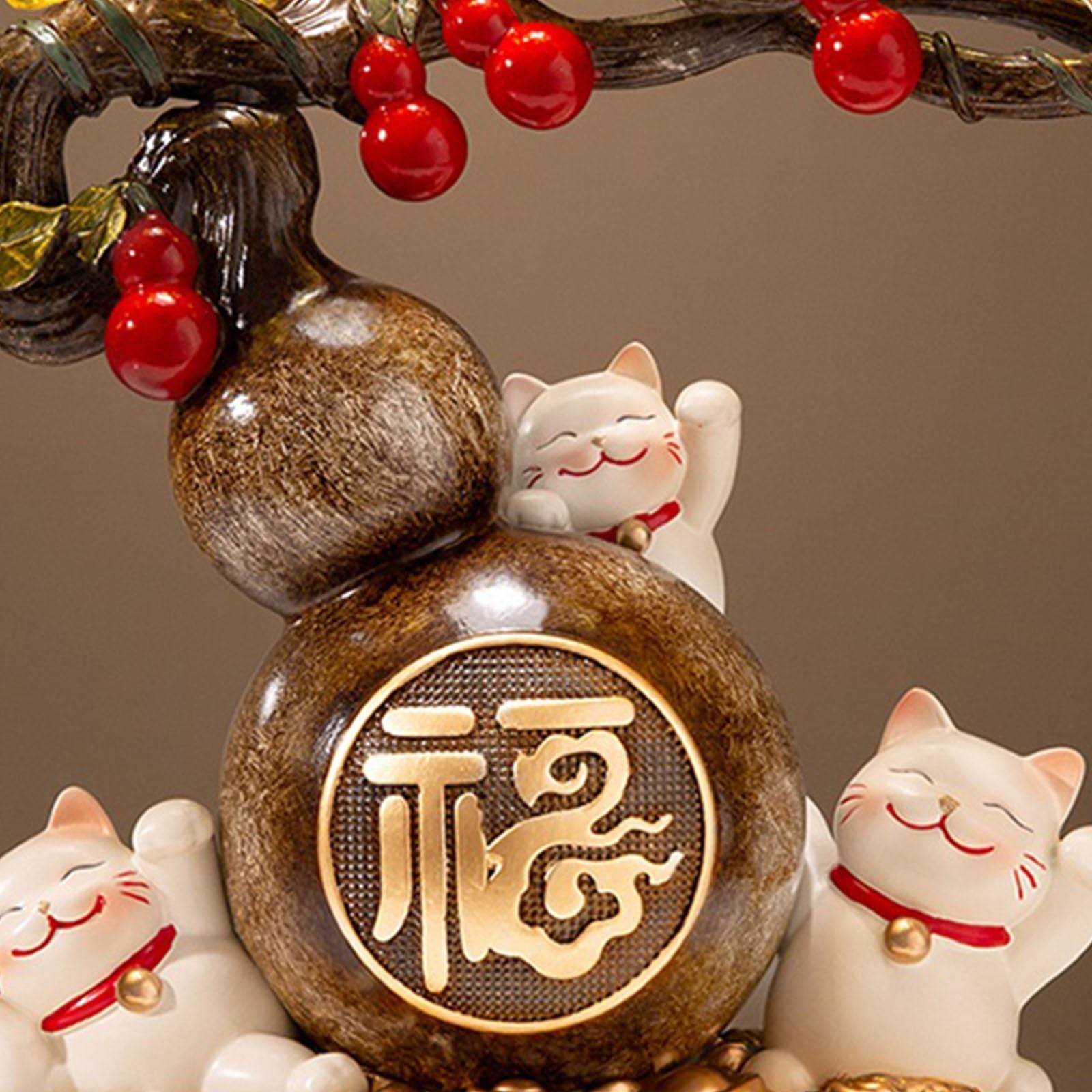 Albero di Cristallo Decorazione Feng Shui dell'albero dei Soldi di Cristallo Bonsai di Zucca Gatto Fortunato for ricchezza e prosperità Albero di Cristallo Decorazione Feng Shui(Orange)