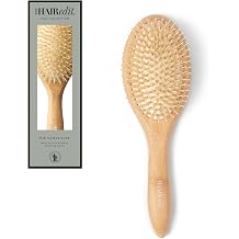 The Hair Edit The Glossifier Bamboo Boar Hair Brush, Non-Slip Grip, Ball Tip Bristles for All Hair Types, Smooth Frizz