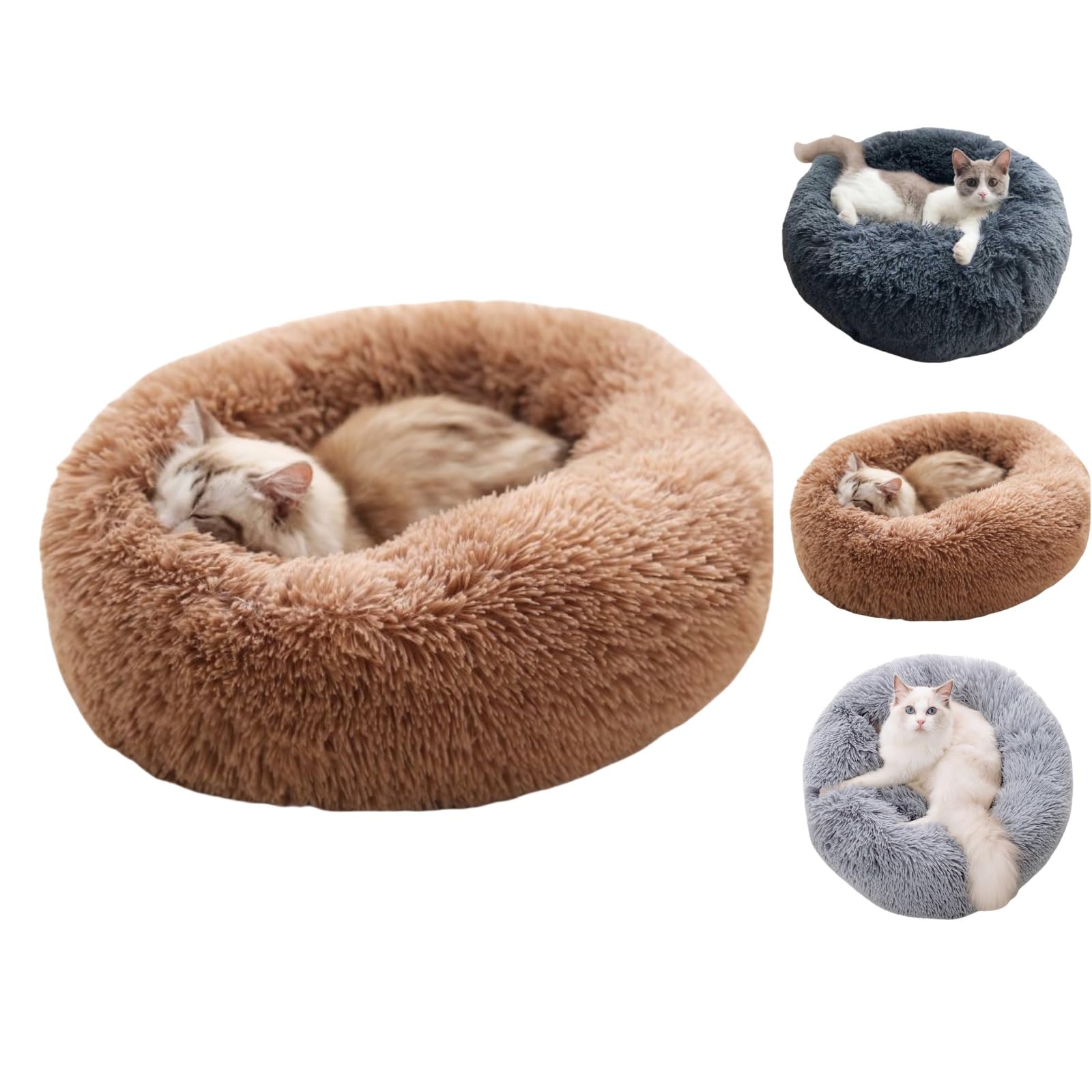Hypet - beruhigendes Hundebett Flauschiges Hundebett & Katzenbett, Donut  Kissen fr Haustiere, Waschbar, Langer Plsch, 60/70/80 cm, Komfort & Wrme  : Amazon.de: Haustier