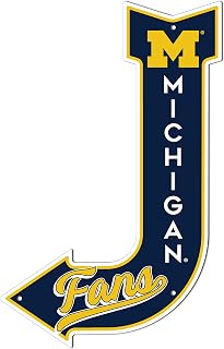 Hangtime University of Michigan - Michigan Wolverines 11.5 x 17.5 inch J Arrow Sign