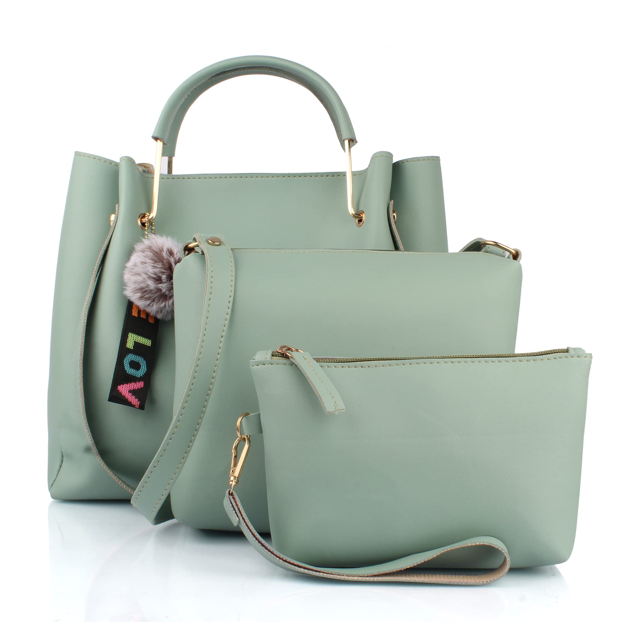 Mammon womens Shoulder Hand bag Combo (3lr-pouch) (Pista) (B09PDTST62) Amazon Price History, Amazon Price Tracker