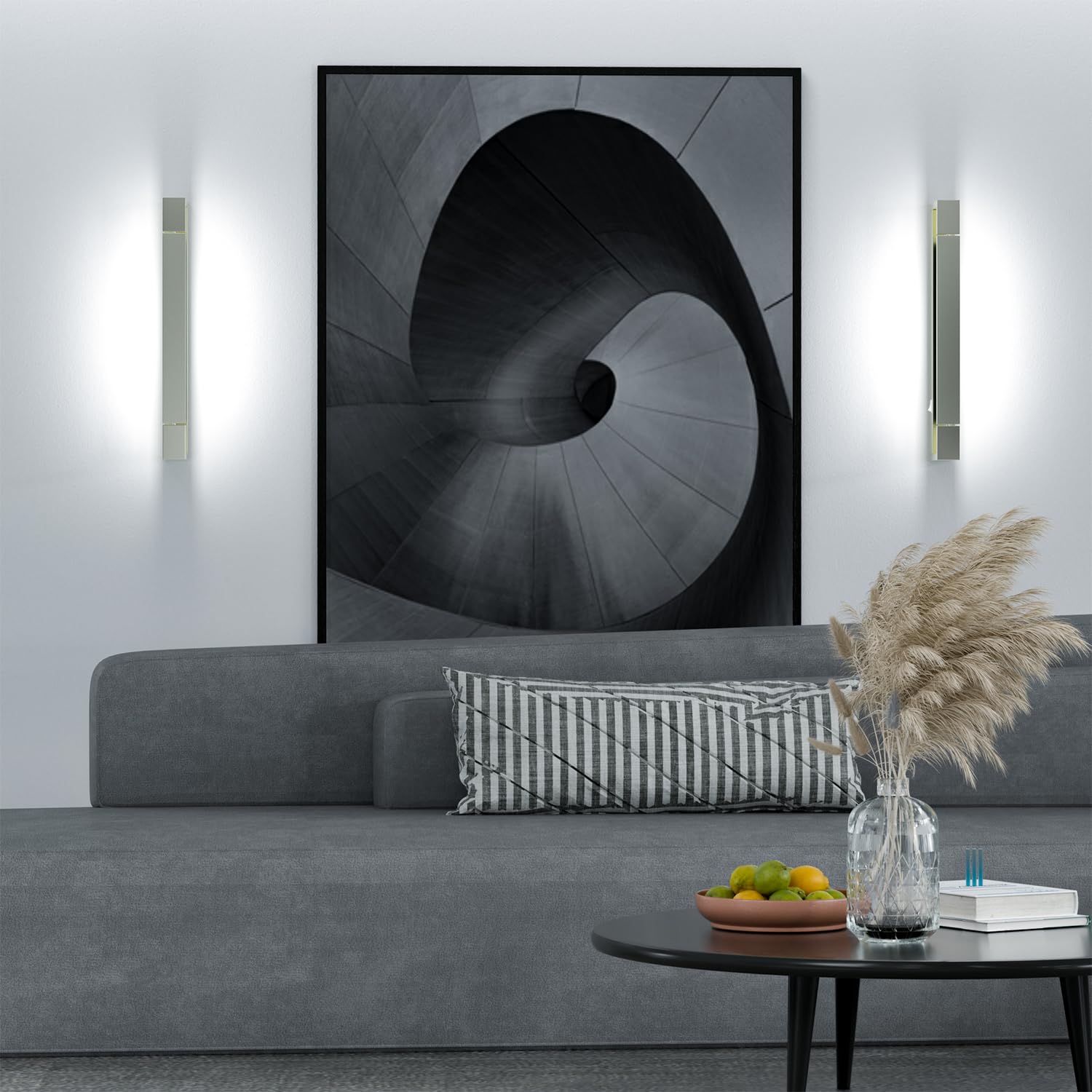 LED Spiegelleuchte Bad, 42CM Spiegellampe Mit Schalter 18W 5000K Neutralweiß Badezimmer Lampe IP44 Wasserdicht Schminklicht, Drehbare Spiegellampe