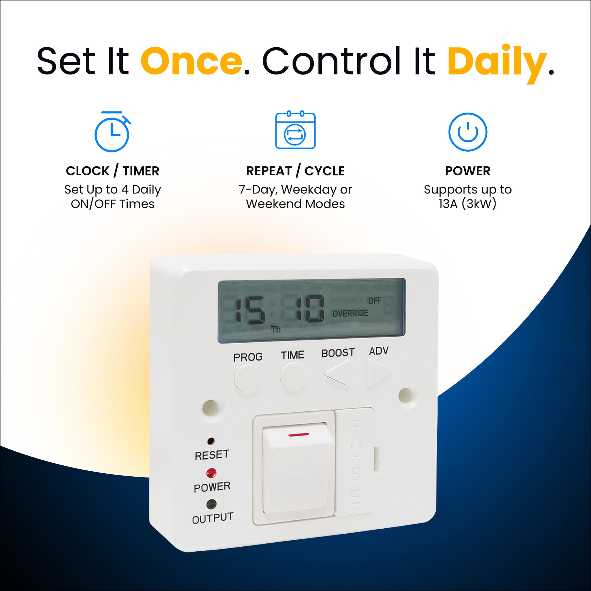 Timer digitale programmabile con fusibile