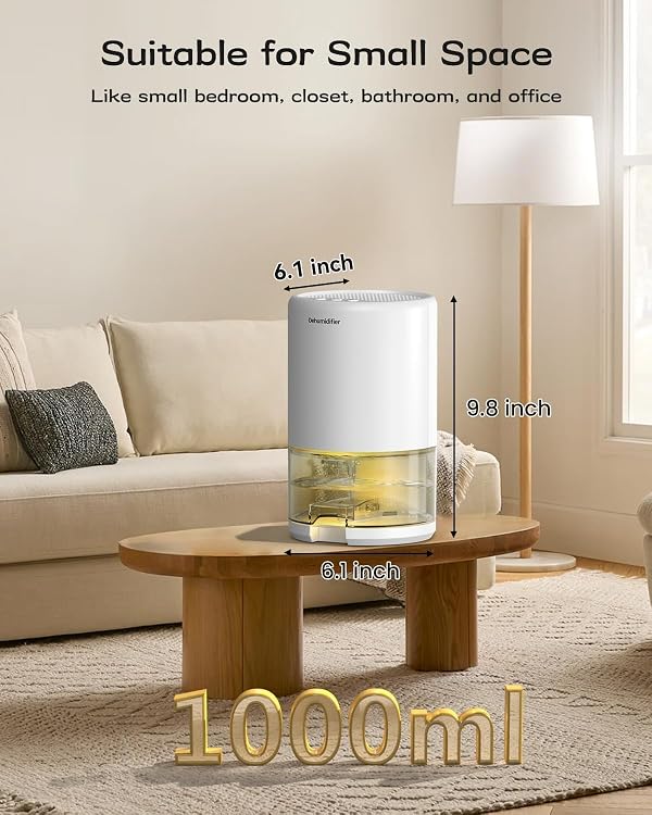 Dehumidifier, 35 oz Small Dehumidifiers for Home, Bathroom, Bedroom, Closet, Ultra-Quiet with Sleep Mode, 7 Color Lights & Auto Shut Off, Compact & Portable for RV, Rooms, Basement, Energy Saving by Lonxfy - Image 7