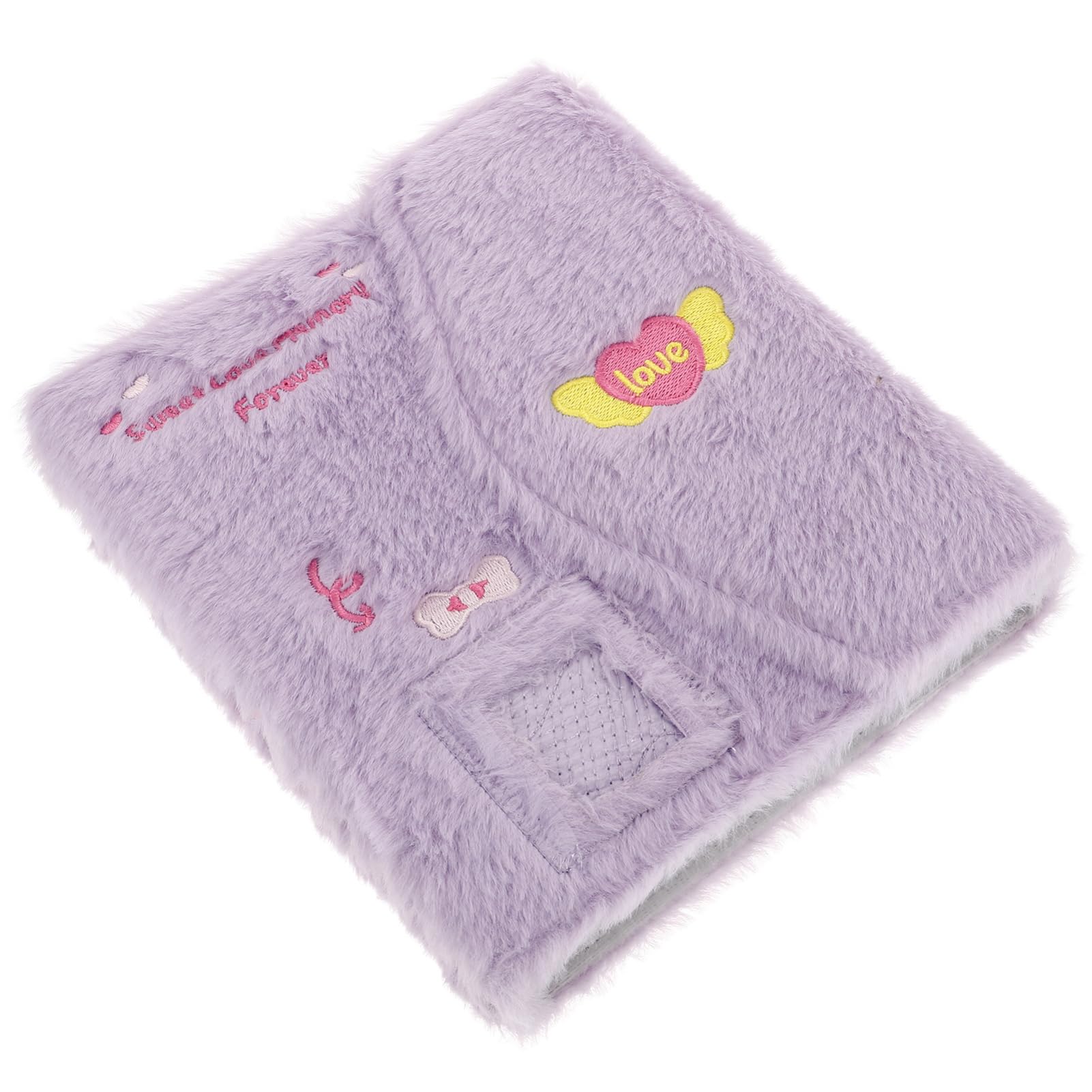 Cabilock Fluffy Album Cute Photo Card Binder with Sleeves for Soft Storage for Boy Girl Memories Cartoon Design Keepsake Holder