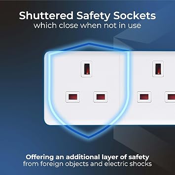 Masterplug Two Socket Double Extension Lead, 4 Metre Cable, Unswitched, Heavy Duty, Rewireable, 2-Way Plug Extension Cable, Work Power, Permaplug, White, 13A, 2G, 4m, EXS1324W
