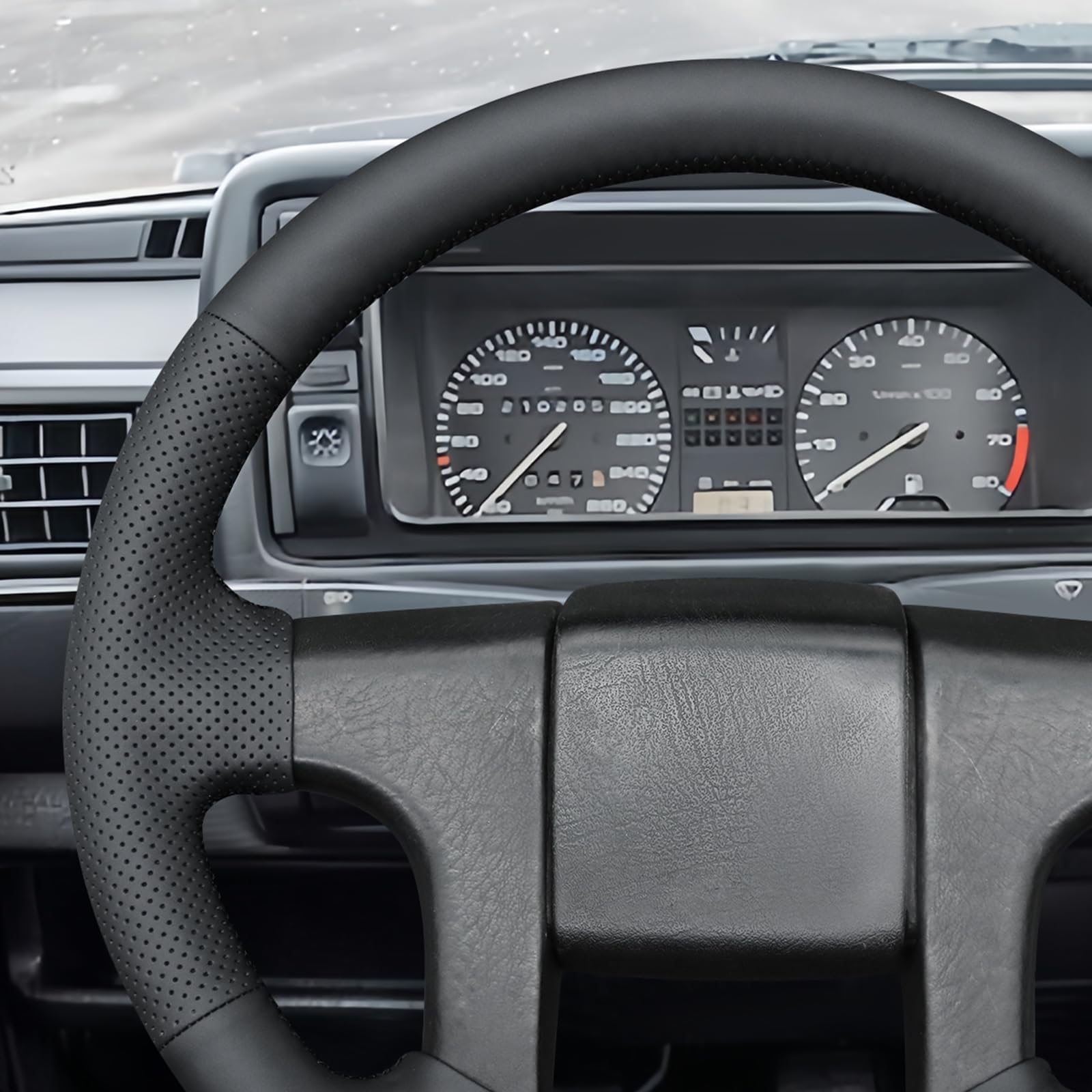 MEWANT Funda de Volante a Medida para Coser Volante con Costuras | volante con costuras / Volkswagen MK2 Golf II 2 GTI 1984-1999 / accesorios / volante MK2 Golf II 2 Transpirable Duradero