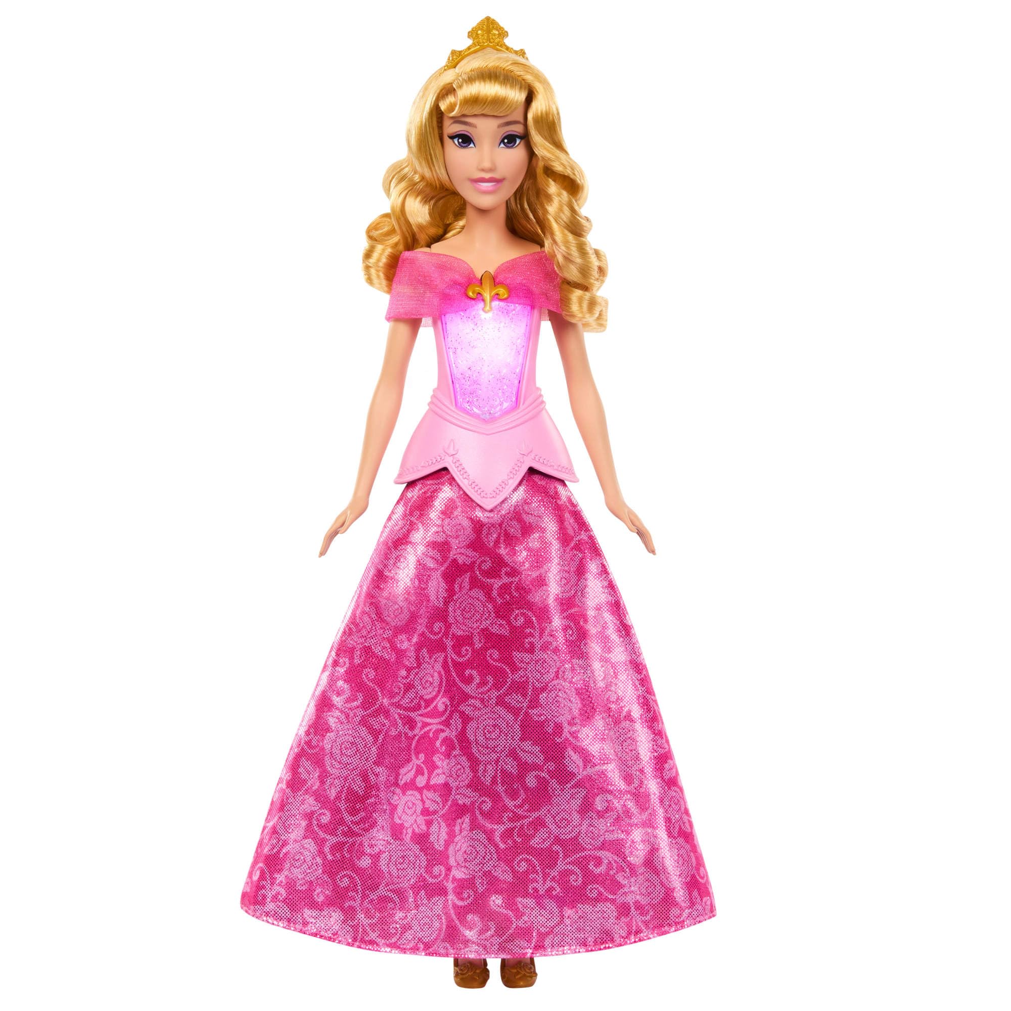 Mattel Disney Princess Bambola Aurora Magico LooK con Abito con Luci