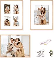 Vista 26 de Marco de fotos de 4x6 pulgadas, marco de fotos de madera de ROBLE con vidrio Perspex para exhibición vertical u horizontal en mesa o pared