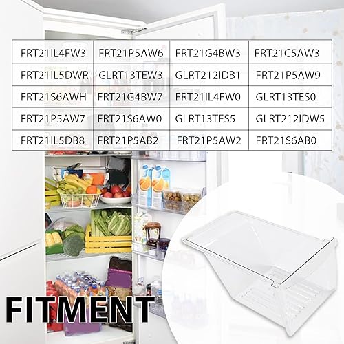 Miniatura 2 de Kojem 240343803 AP2115895 240343801 - Papelera de repuesto compatible con Frigidaire Kenmore Refrigerador Reemplazo para 240343805 Plástico