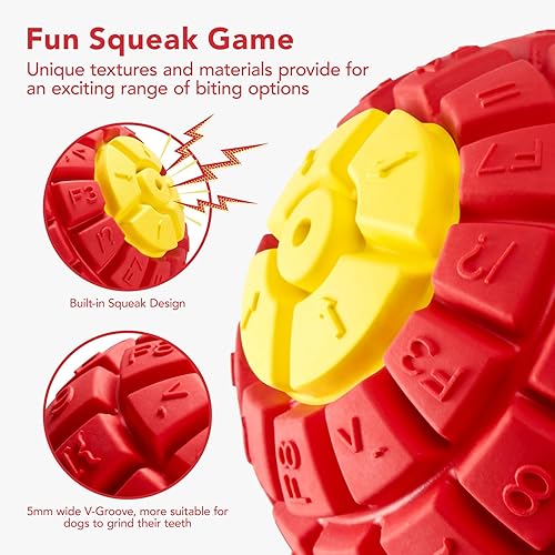 Miniatura 6 de Juguete de bola resistente y duradero para perros masticadores agresivos, juguete de goma natural para perros grandes y medianos, juguete masticable