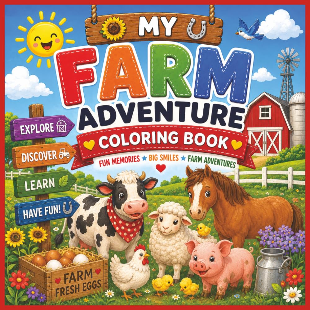 My Farm Adventure Coloring Book | Fun Memories | Big Smiles | Farm Adventures