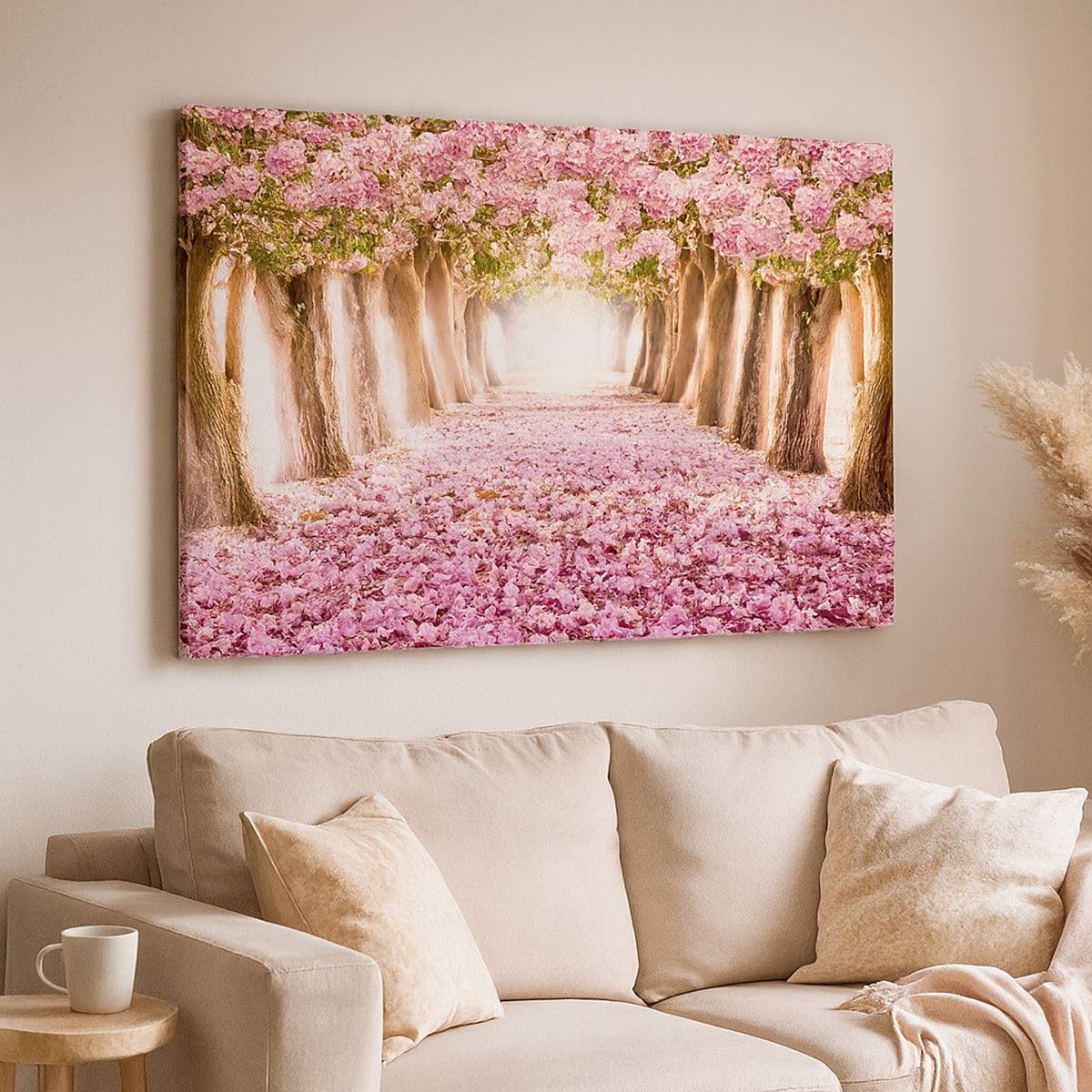 ARTTOR Leinwandbild 120x80cm Wandbilder Botanik Landschaften - 2794 | Baum Blumen Kirsche Groß XXL Deko Dekoration Wohnzimmer Schlafzimmer Küche Wanddeko Wand Kunstdruck Art Wall Decor Canvas