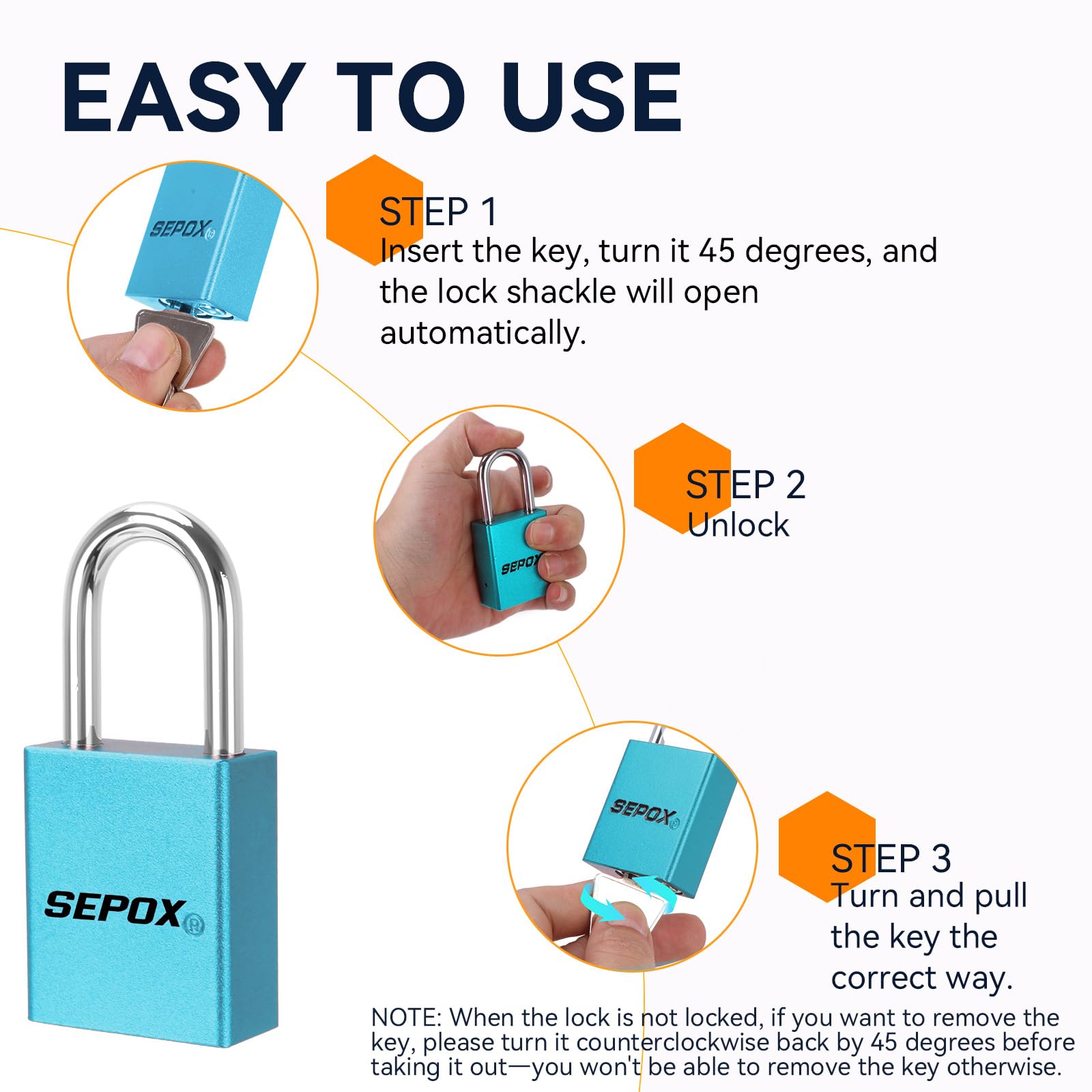 SEPOX® Candados ultra resistentes a la intemperie, juego de 4 candados de aluminio azul con 8 llaves iguales, alta seguridad para exteriores e industriales como bloqueo, puertas, almacenamiento,
