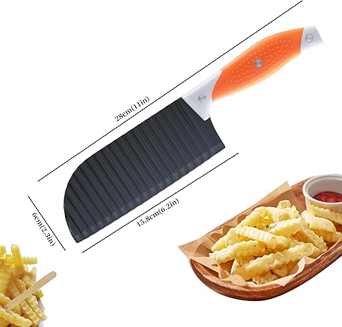 Miniatura 2 de VITUER - Cortador de arrugas para verduras, cuchillo de corte arrugado para papas fritas, verduras, papas, pepinos, zanahorias y frutas, cortador de