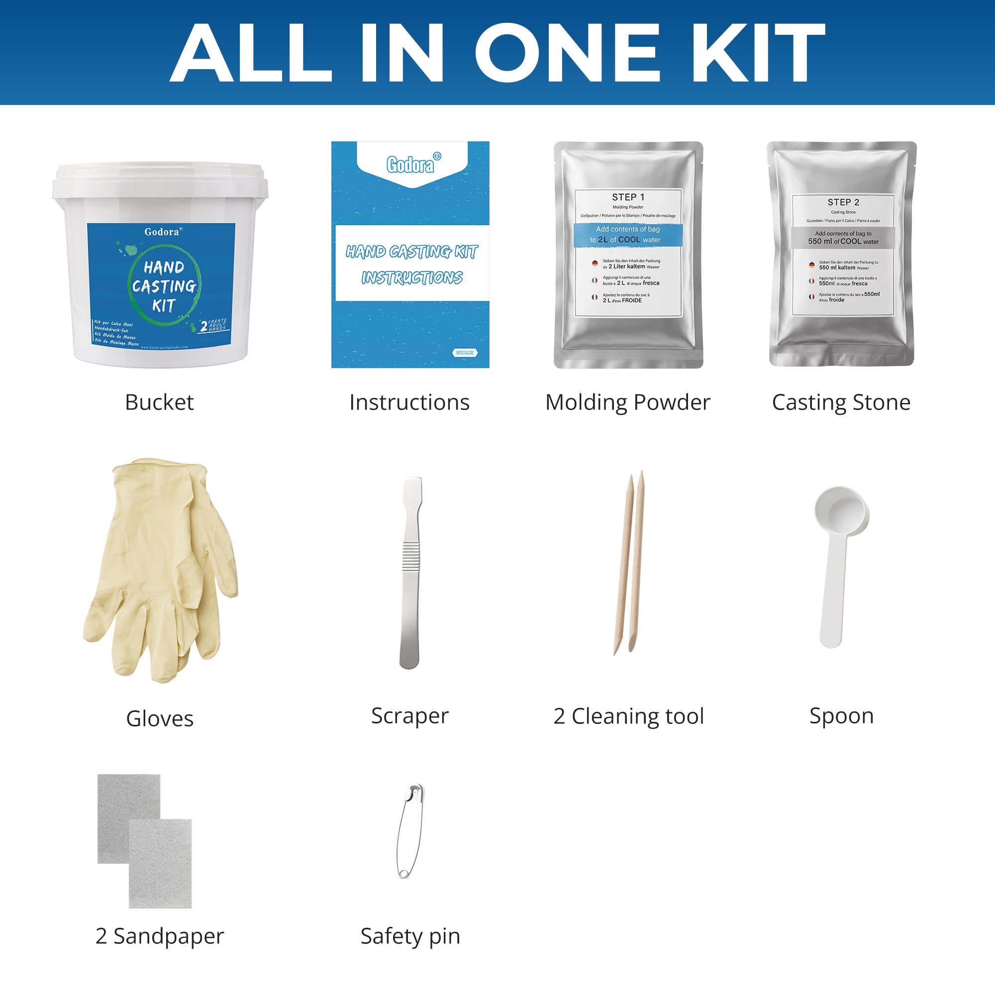 Kit di stampaggio in gesso per le mani, per coppie e attività di vacanza, per adulti, bambini, matrimoni, amici