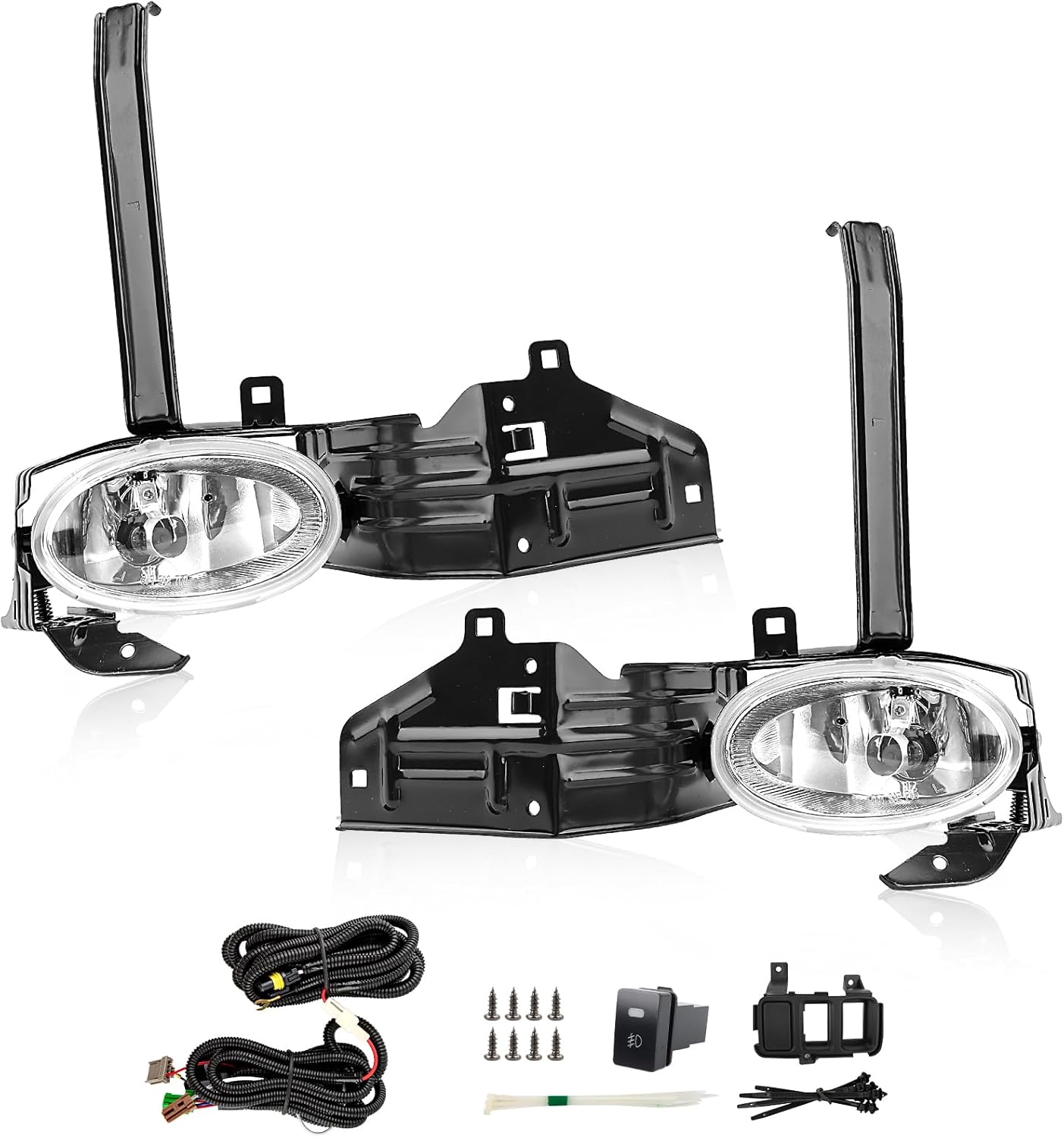 RP Remarkable Power, Fog Light for 2008 2009 2010 Accord Cupe 2DR Driving Bumper Fog Lamps with Wiring Harness& Switch Clear Lens Light Kit FL7044