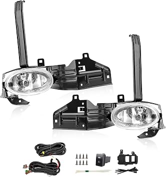 Fog Light for 2008 2009 2010 Accord Cupe 2DR Driving Bumper Fog Lamps with Wiring Harness& Switch Clear Lens Light Kit FL7044