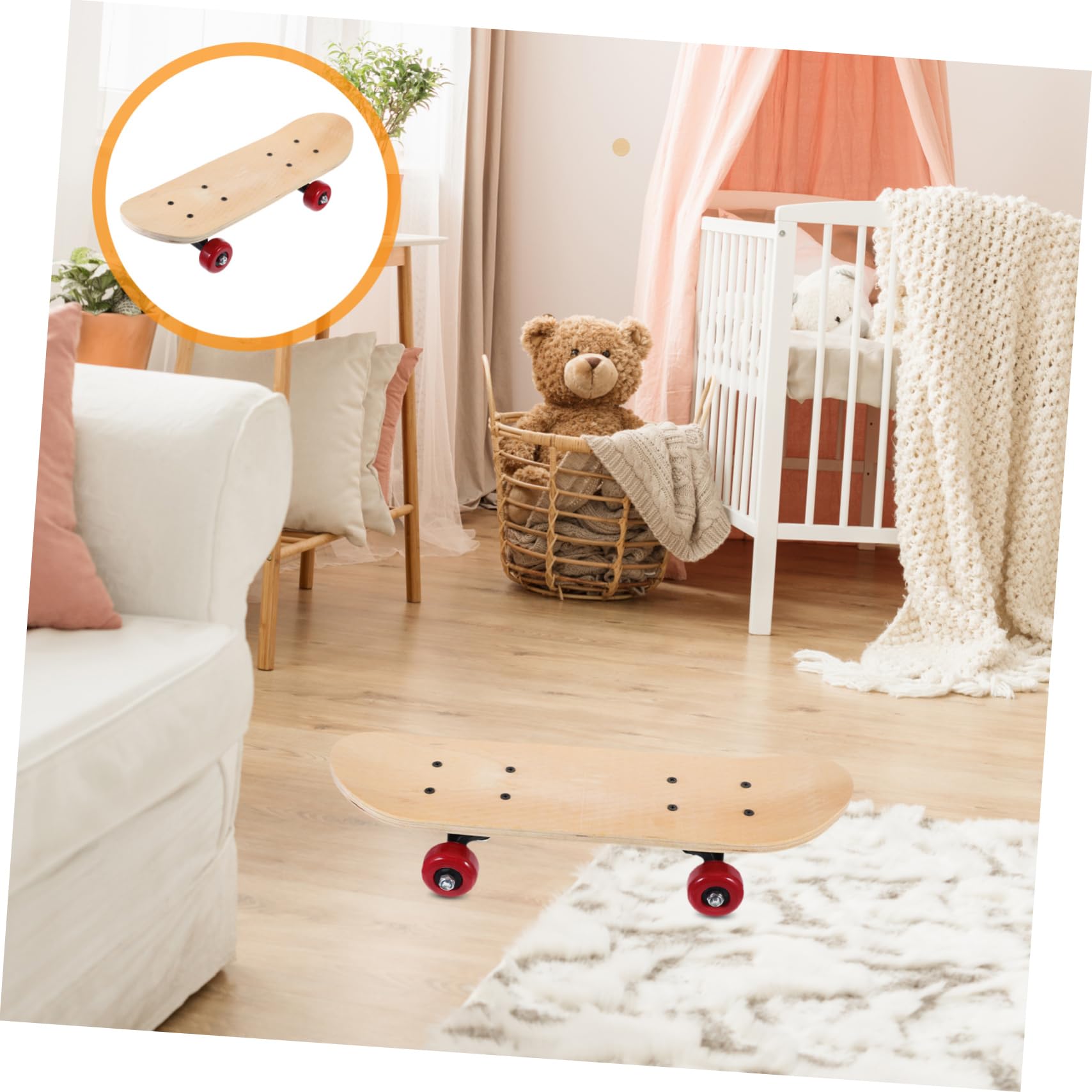 ERINGOGO Selbstgemacht Kinder Skateboard aus Ahornholz mit Glatter Oberfläche und Doppelter Seite Vier Räder zum Basteln und Bemalen Geschenk für Kindergartenkinder Zufällige Farbe
