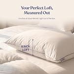 FluffCo Basics Down Alternative Bed Pillows - Cooling Cotton Shell with Supportive Gel-Fiber Fill - Pillows for Side, Back, and Stomach Sleepers - Made in USA - Standard/Queen Size, Set of 2