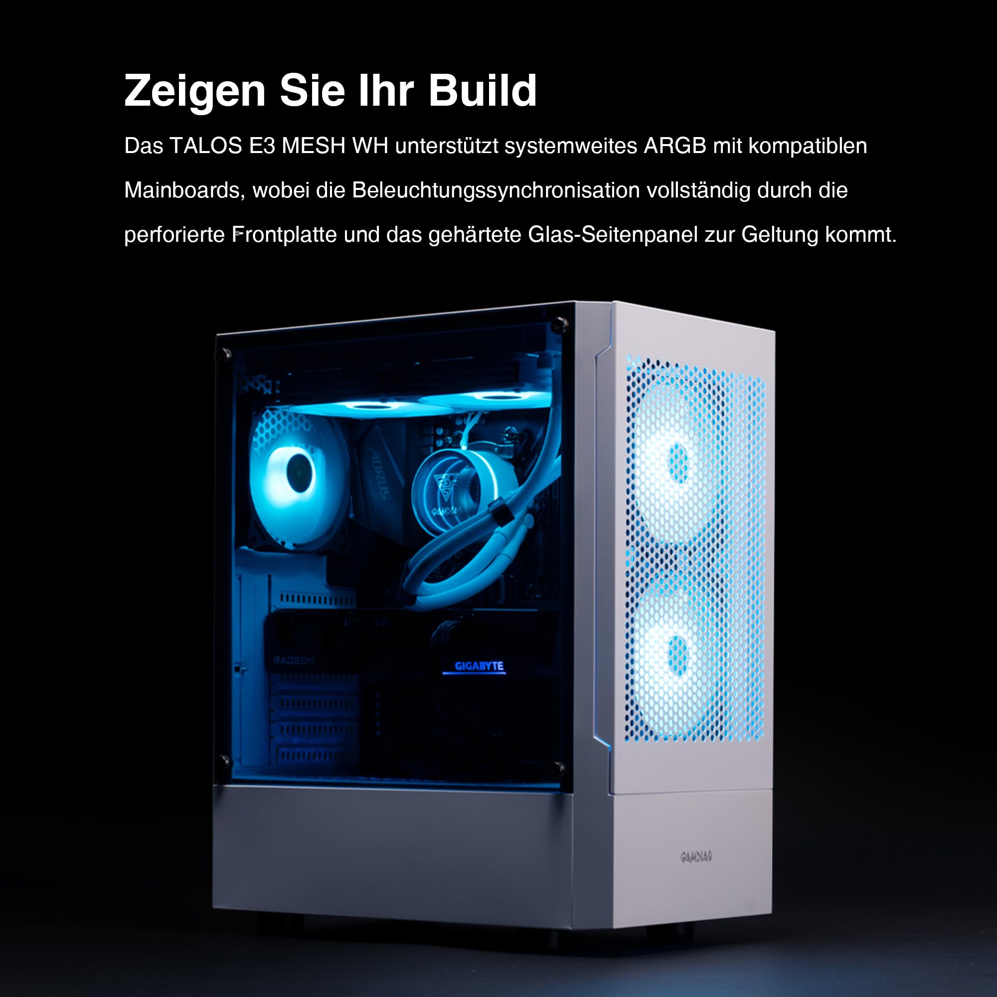 Gamdias ATX Mid-Tower Gaming-PC-Gehäuse – Bild 4