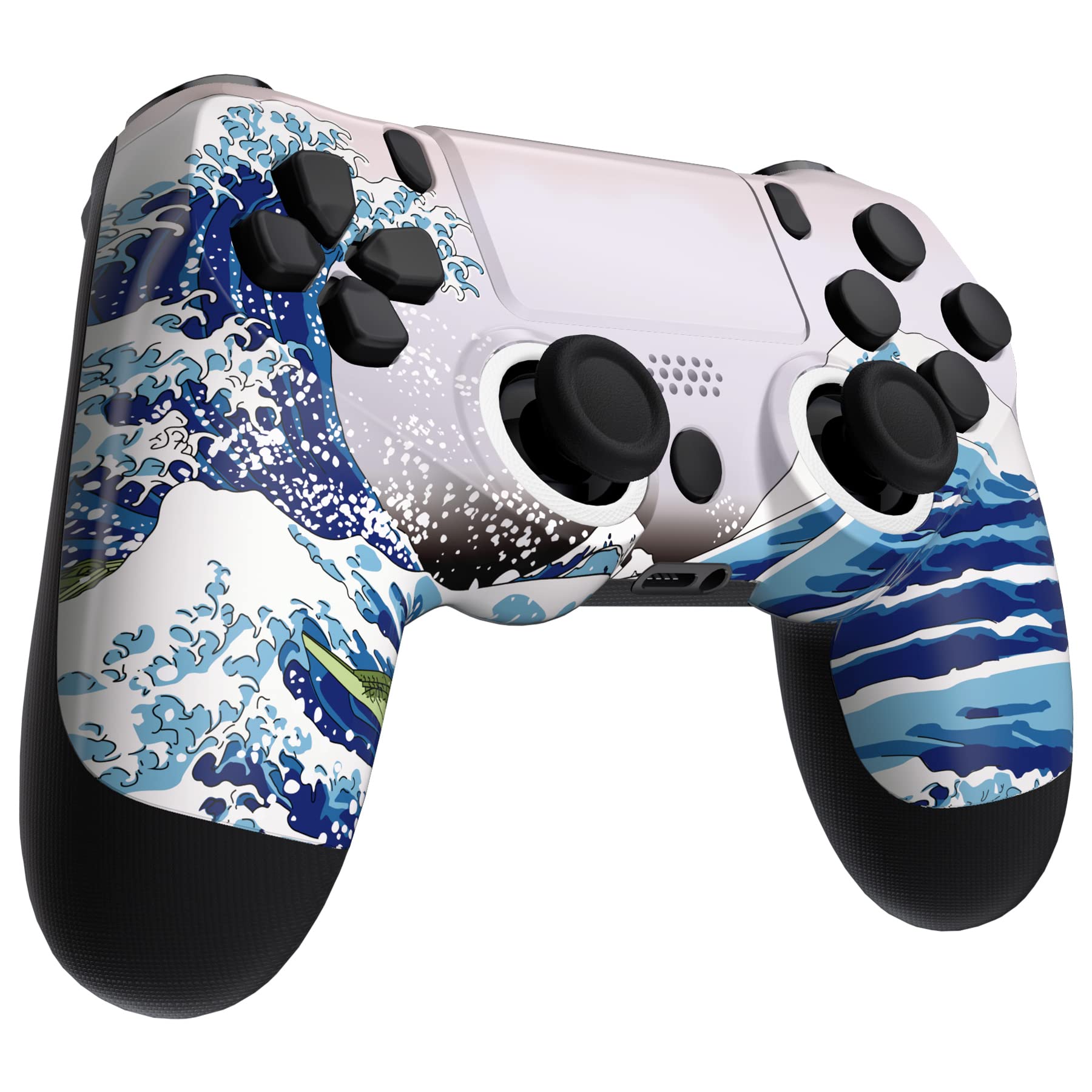eXtremeRate Cover Custodia Touchpad Compatibile con ps4 PRO Slim Controller,Ghost Copertura Frontale Case Scocca Touchpad Compatibile con ps4 Joystick JDM-040/050/055-Grande Onda