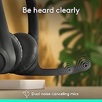Vista 2 de Logitech Zone 301 - Auriculares inalámbricos Bluetooth con micrófono de cancelación de ruido, compatibles con Windows, Mac, Chrome, Linux, iOS