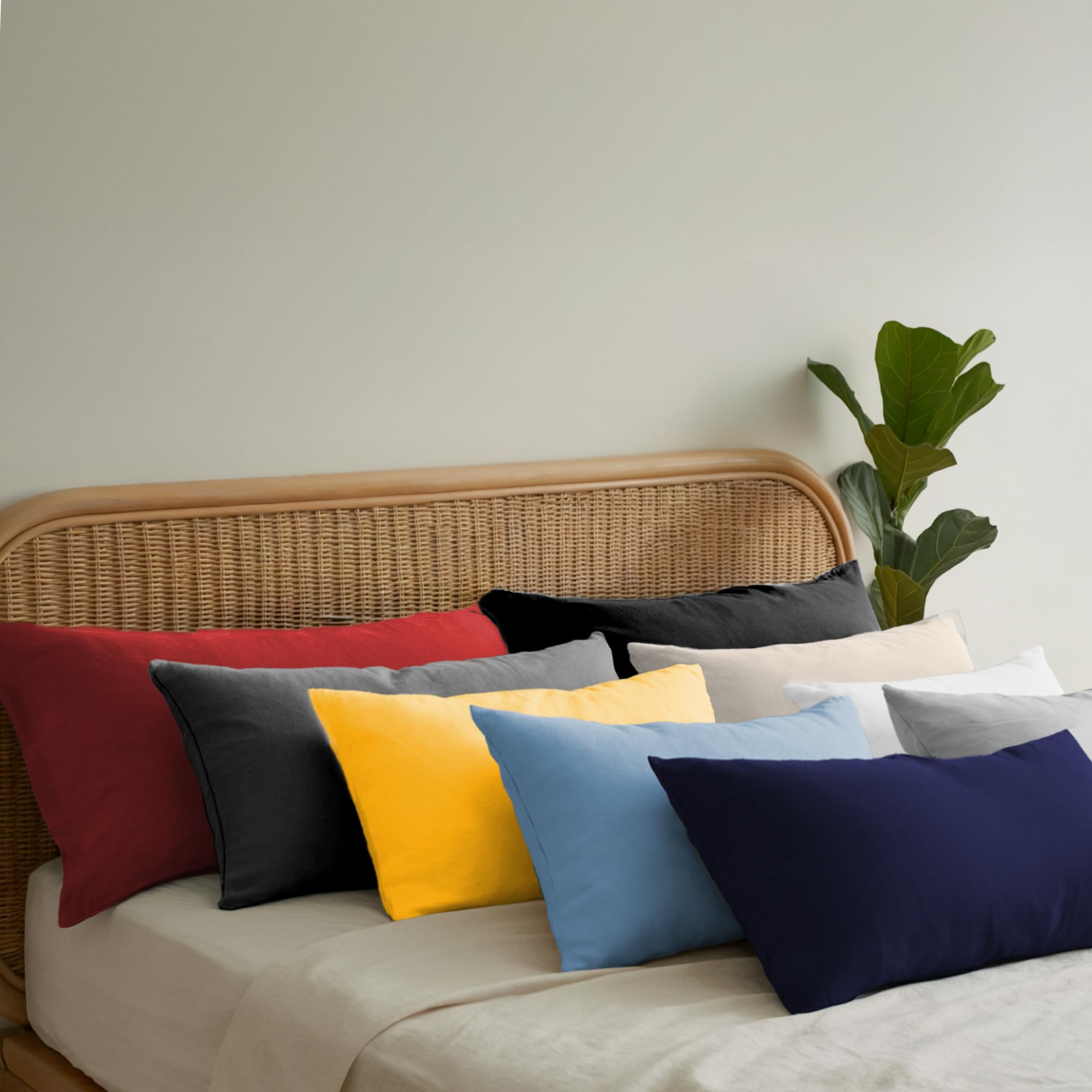 Dreamzie - Kissenbezug 40 x 80cm - 2er Set - 100% Baumwolle - Grau – Ansicht 8